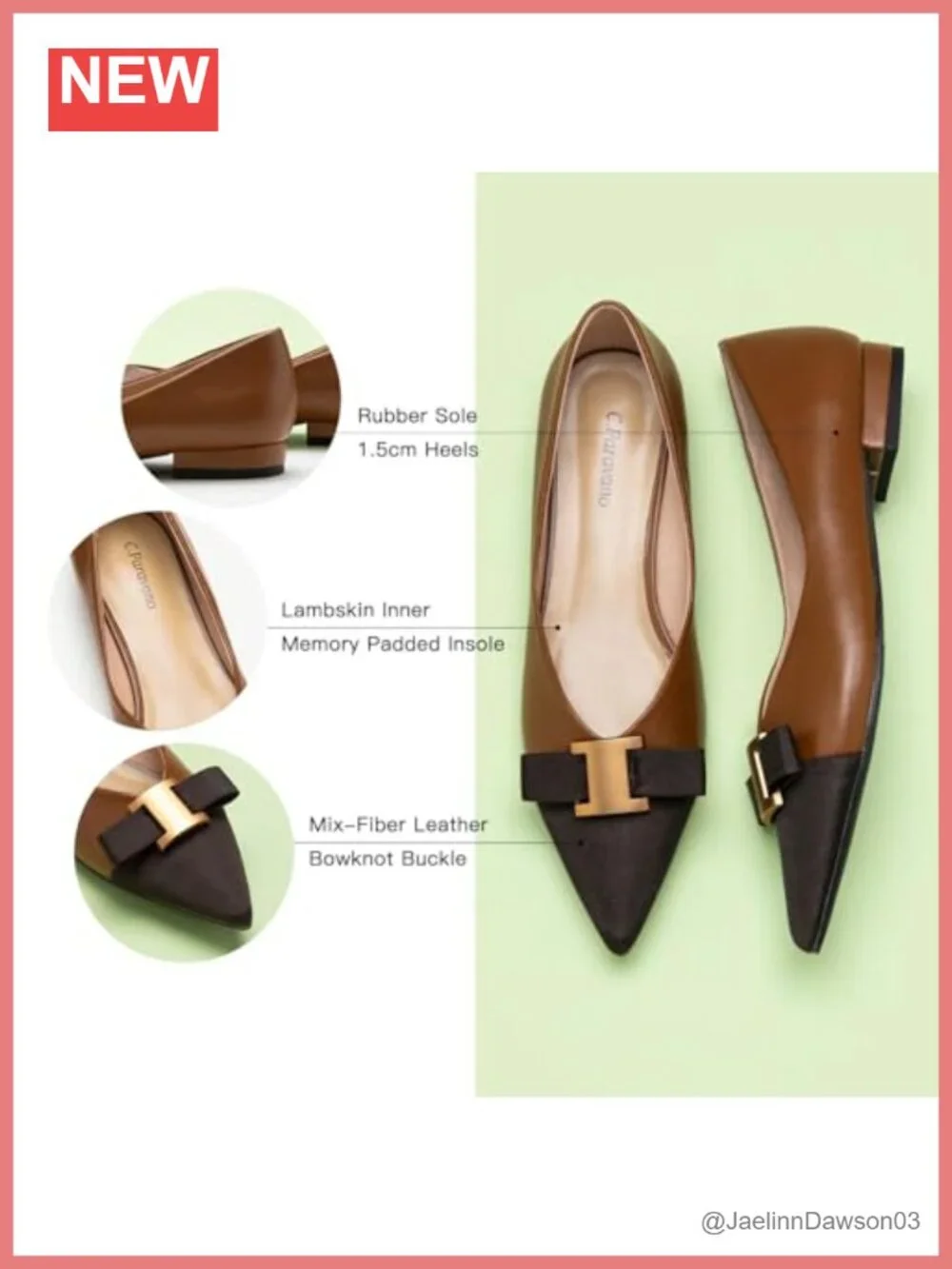Lambskin Leather Pointed Toe Ballet Flats with Bow Women's Dressy Casual Shoes